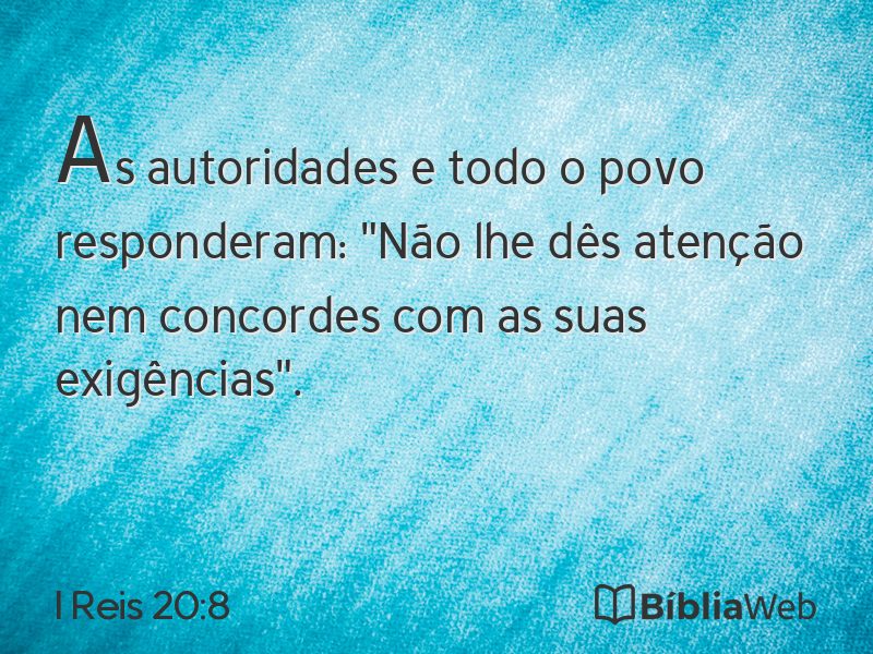 I Reis 20:8 em imagem para compartilhar