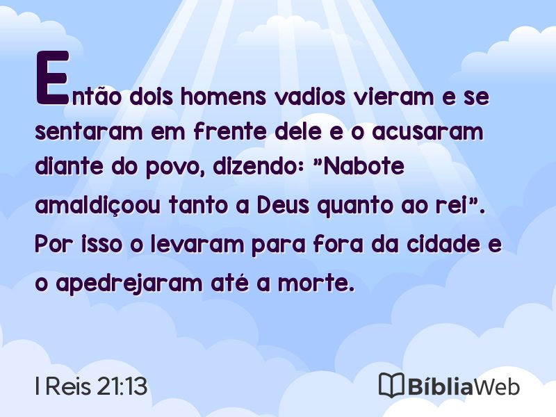 I Reis 21:13 em imagem para compartilhar