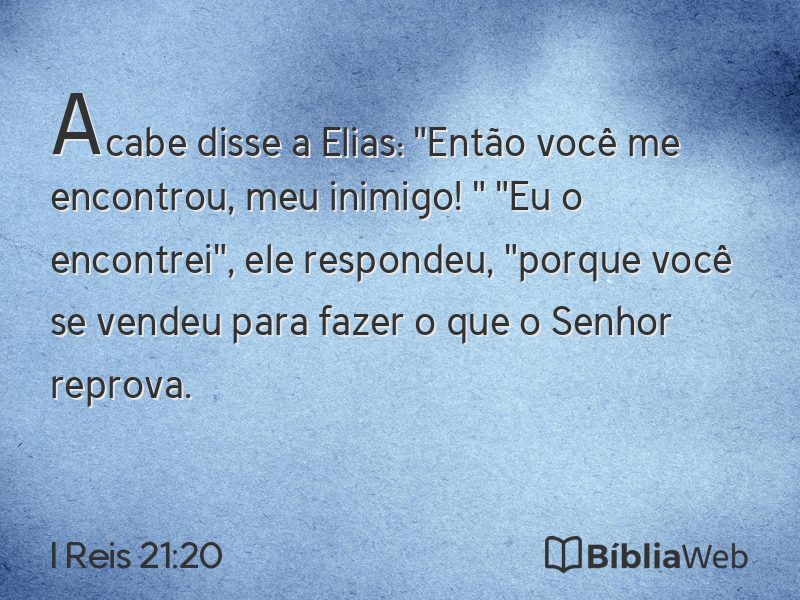I Reis 21:20 em imagem para compartilhar