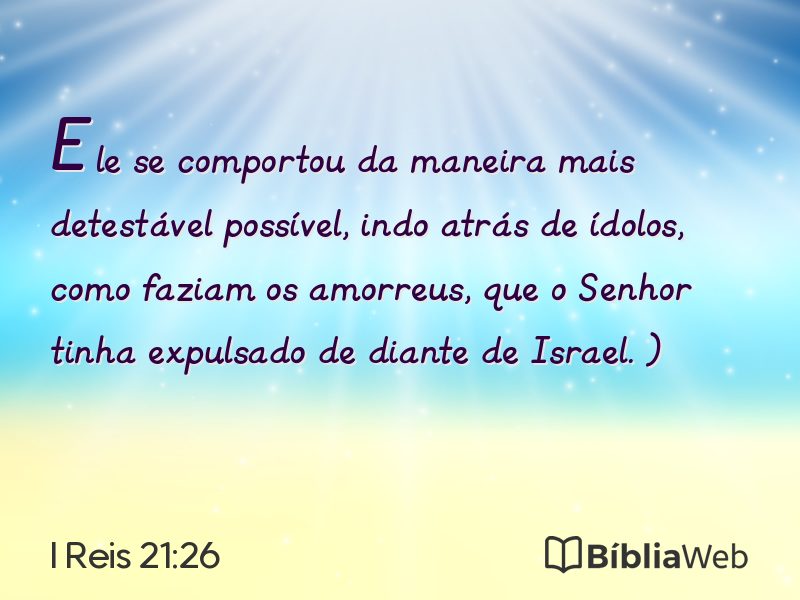 I Reis 21:26 em imagem para compartilhar