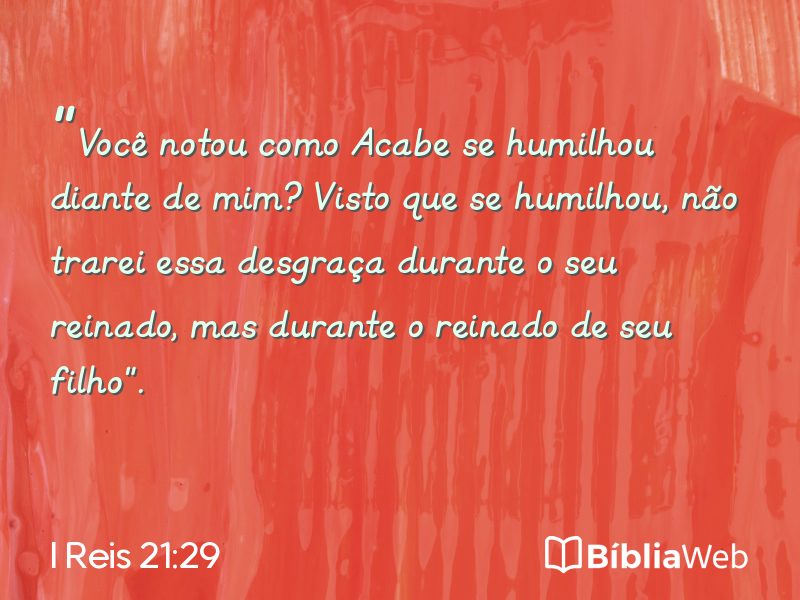 I Reis 21:29 em imagem para compartilhar