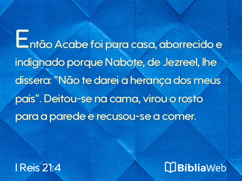 I Reis 21:4 em imagem para compartilhar