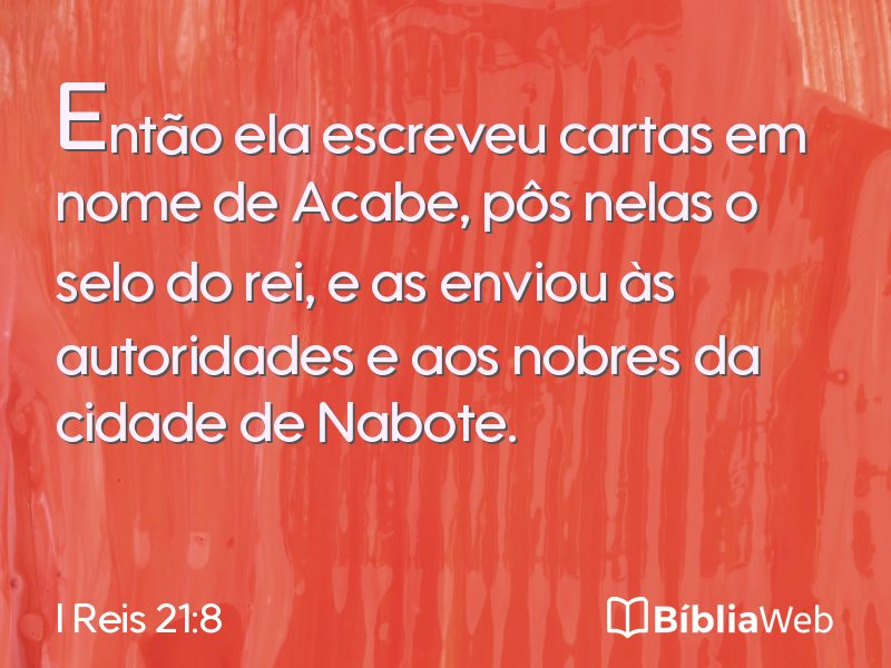 I Reis 21:8 em imagem para compartilhar