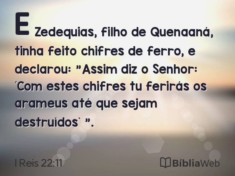 I Reis 22:11 em imagem para compartilhar