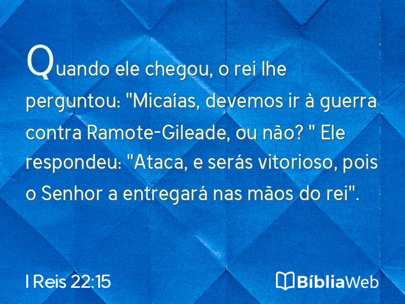 I Reis 22:15 em imagem para compartilhar