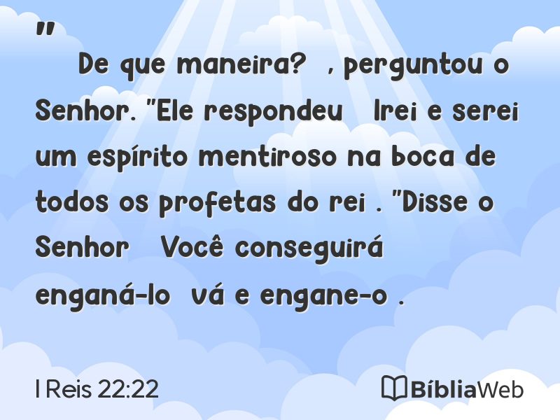 I Reis 22:22 em imagem para compartilhar