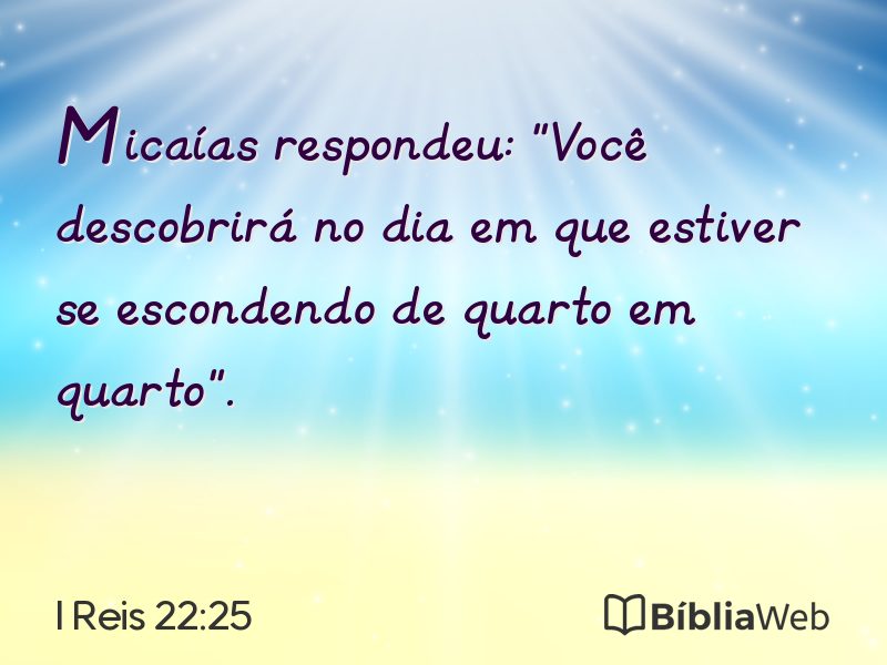 I Reis 22:25 em imagem para compartilhar