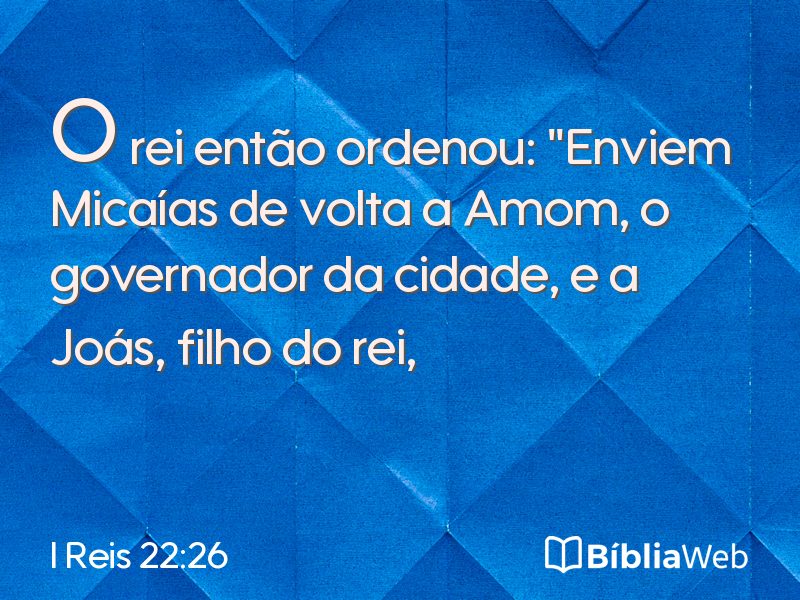 I Reis 22:26 em imagem para compartilhar