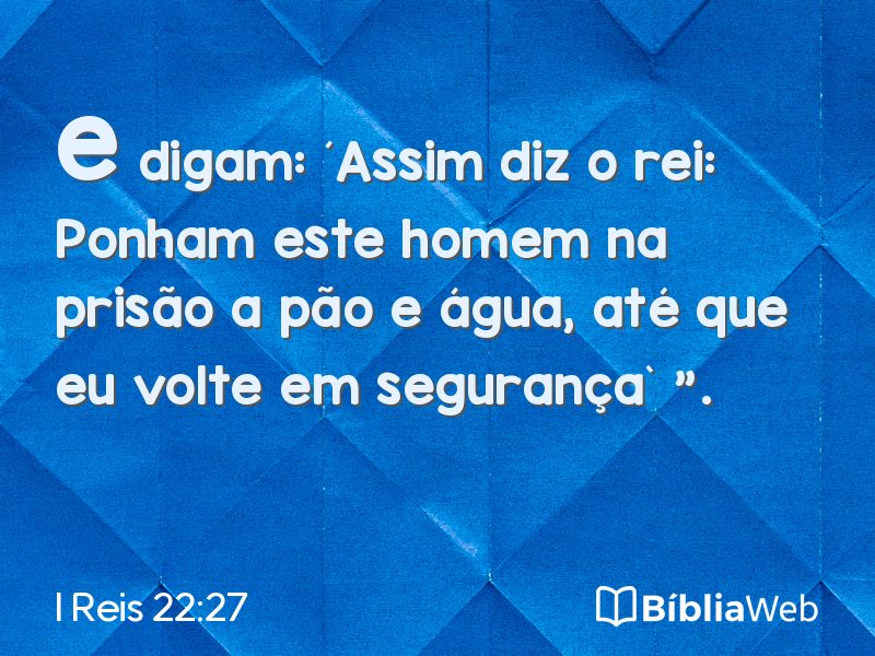 I Reis 22:27 em imagem para compartilhar