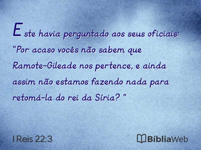 I Reis 22:3 em imagem para compartilhar