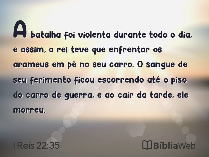I Reis 22:35 em imagem para compartilhar