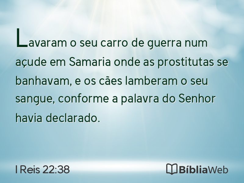 I Reis 22:38 em imagem para compartilhar