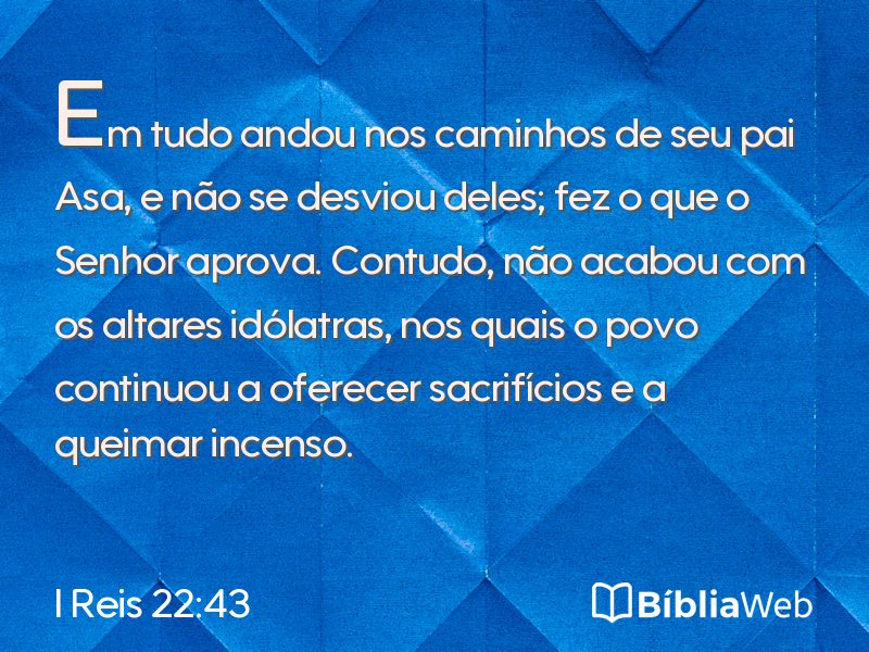 I Reis 22:43 em imagem para compartilhar