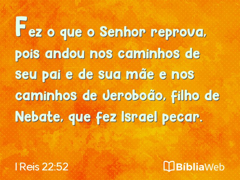 I Reis 22:52 em imagem para compartilhar