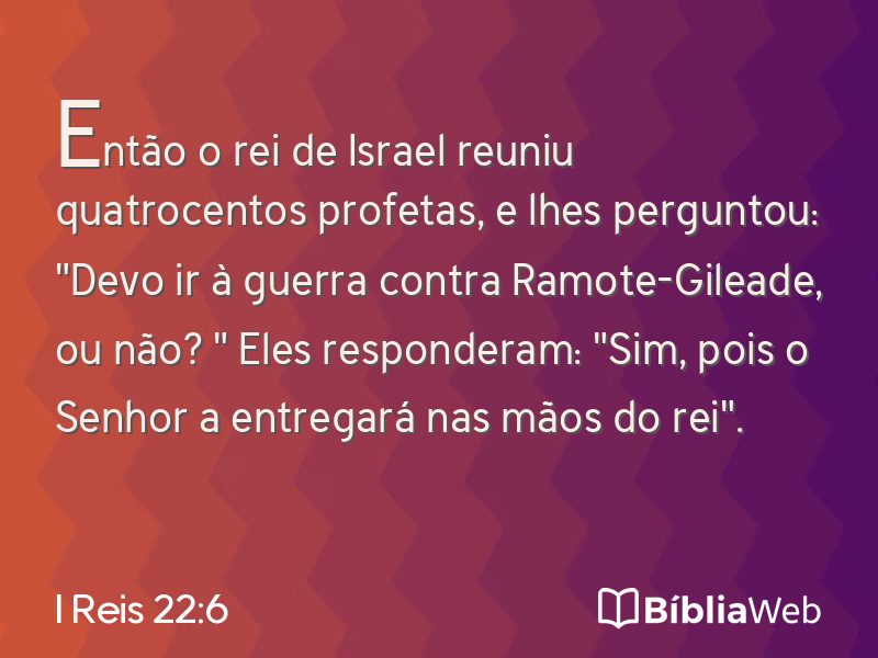 I Reis 22:6 em imagem para compartilhar