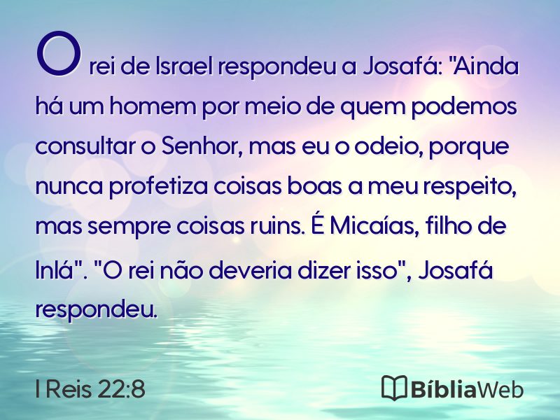 I Reis 22:8 em imagem para compartilhar