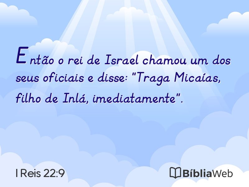 I Reis 22:9 em imagem para compartilhar
