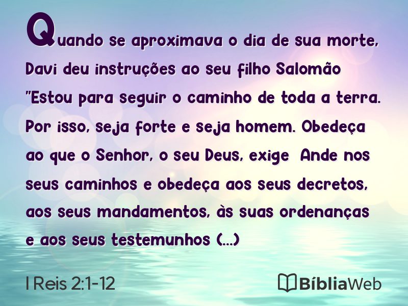 I Reis 2:1-12 em imagem para compartilhar