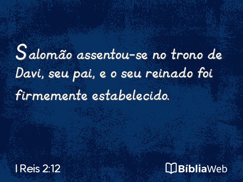 I Reis 2:12 em imagem para compartilhar