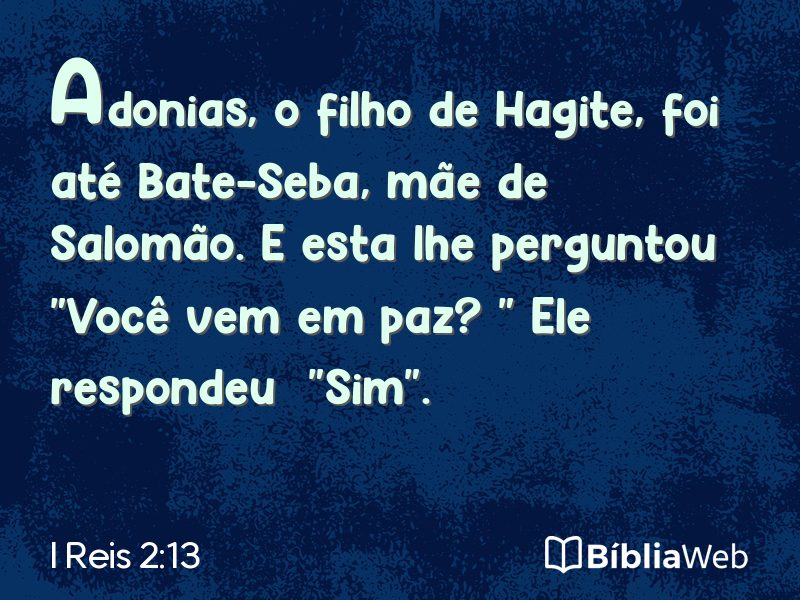I Reis 2:13 em imagem para compartilhar