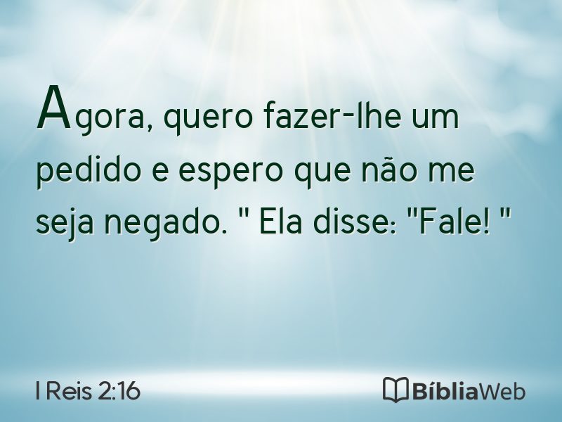 I Reis 2:16 em imagem para compartilhar