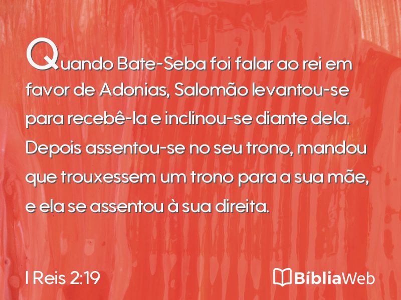 I Reis 2:19 em imagem para compartilhar