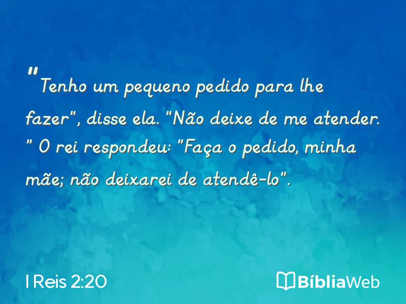 I Reis 2:20 em imagem para compartilhar