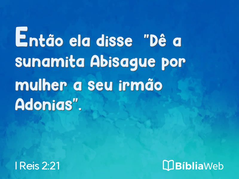 I Reis 2:21 em imagem para compartilhar