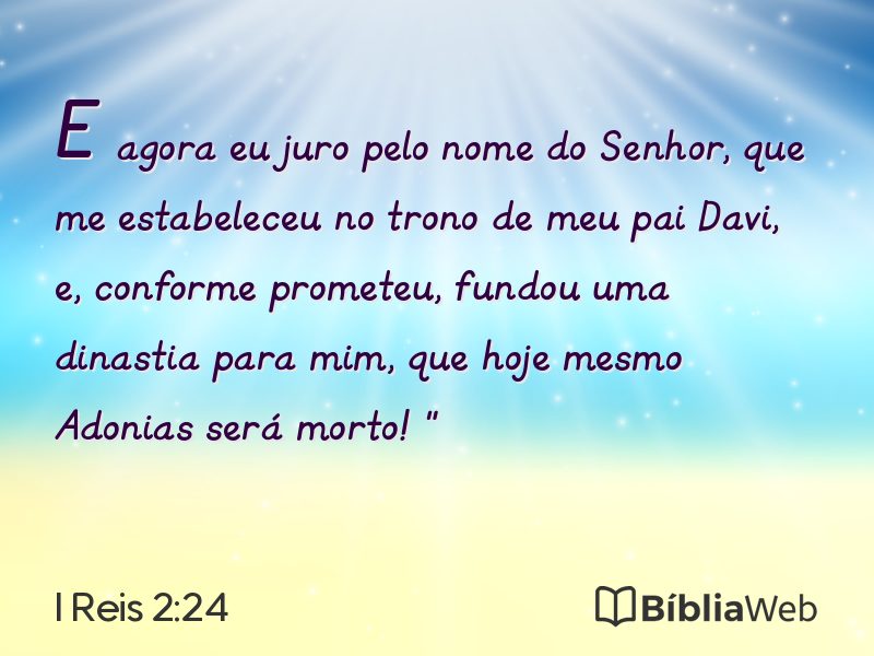 I Reis 2:24 em imagem para compartilhar