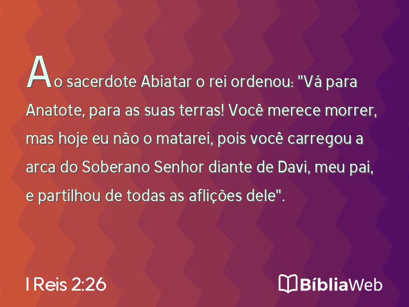 I Reis 2:26 em imagem para compartilhar