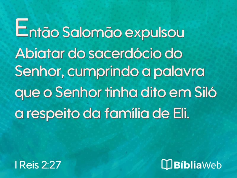 I Reis 2:27 em imagem para compartilhar