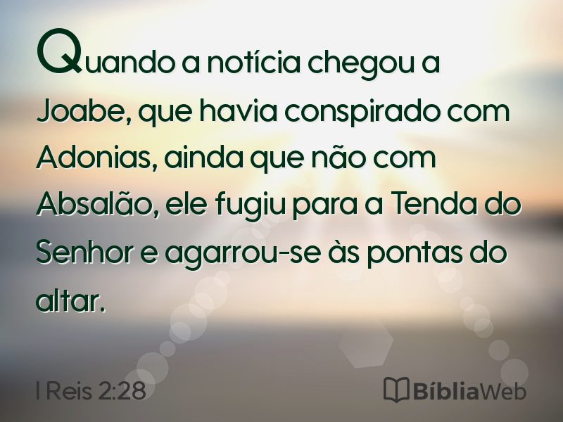 I Reis 2:28 em imagem para compartilhar
