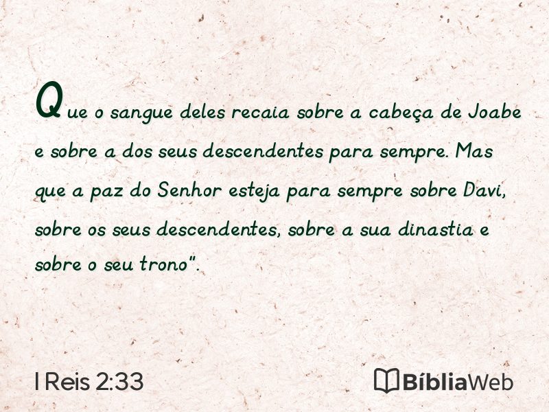 I Reis 2:33 em imagem para compartilhar