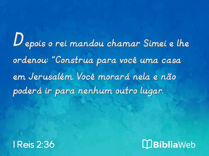 I Reis 2:36 em imagem para compartilhar