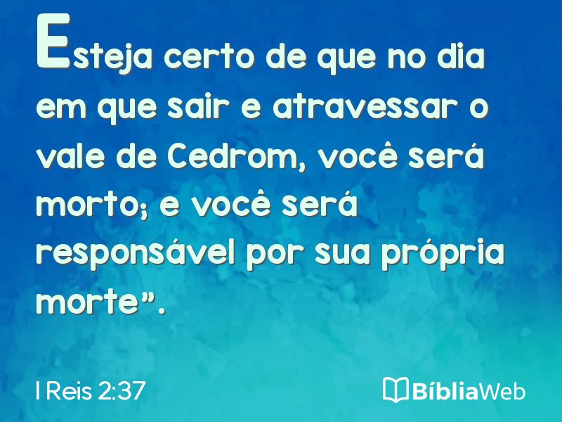I Reis 2:37 em imagem para compartilhar