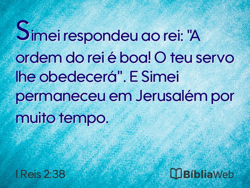 I Reis 2:38 em imagem para compartilhar