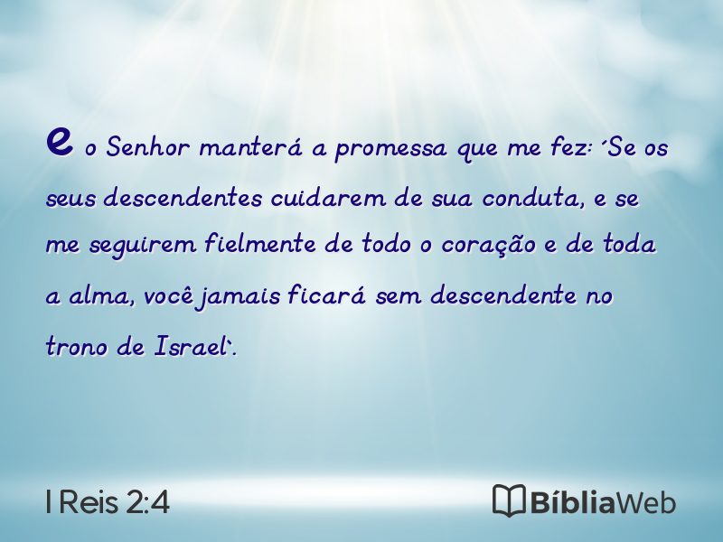 I Reis 2:4 em imagem para compartilhar