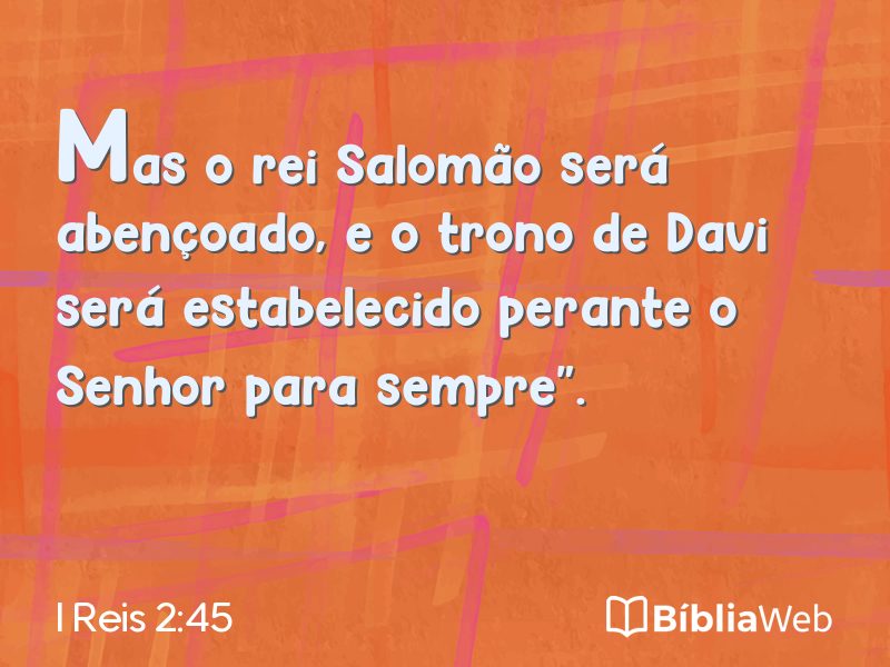 I Reis 2:45 em imagem para compartilhar