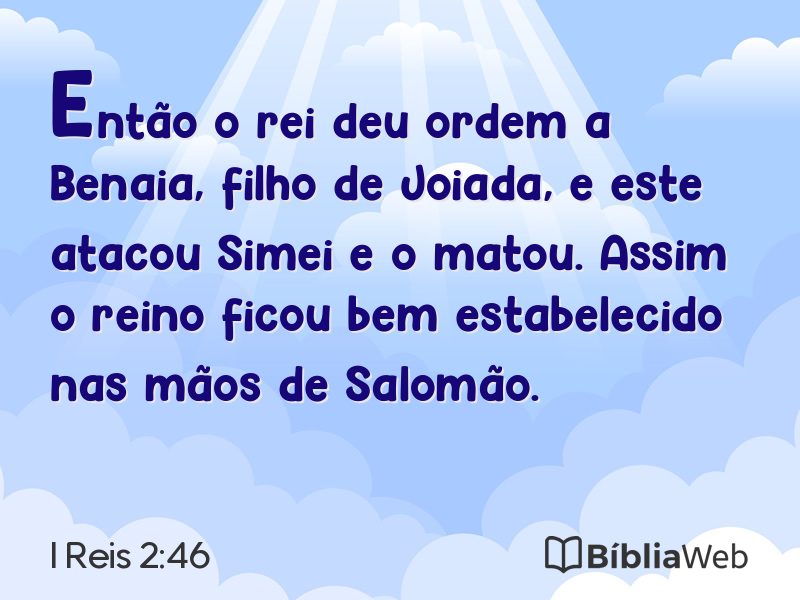 I Reis 2:46 em imagem para compartilhar
