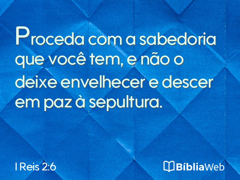I Reis 2:6 em imagem para compartilhar