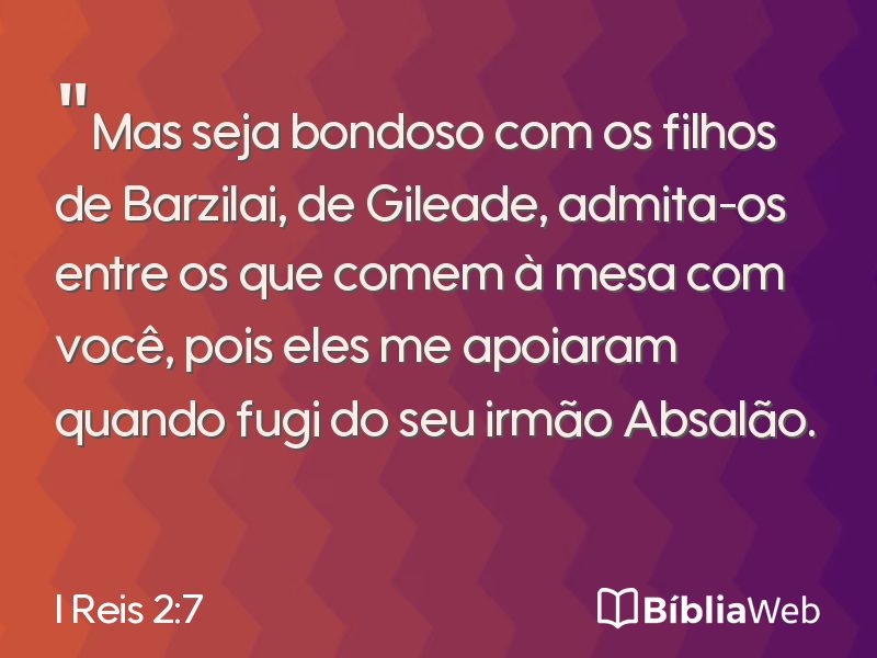 I Reis 2:7 em imagem para compartilhar
