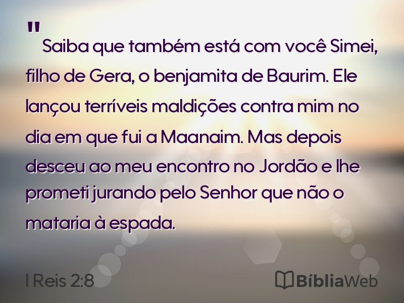 I Reis 2:8 em imagem para compartilhar