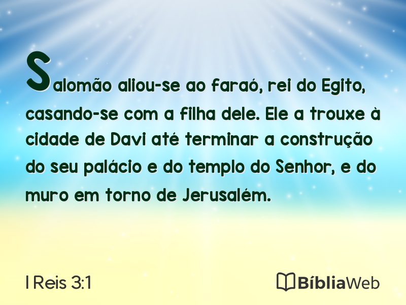 I Reis 3:1 em imagem para compartilhar
