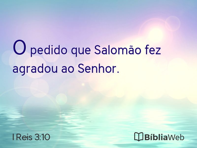 I Reis 3:10 em imagem para compartilhar