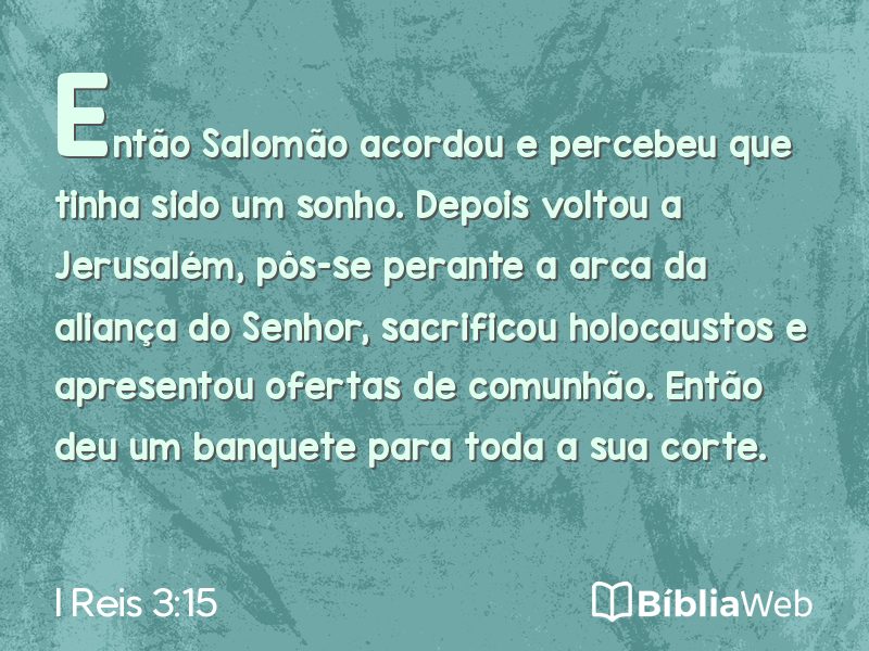 I Reis 3:15 em imagem para compartilhar