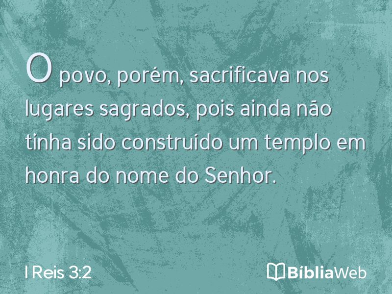 I Reis 3:2 em imagem para compartilhar