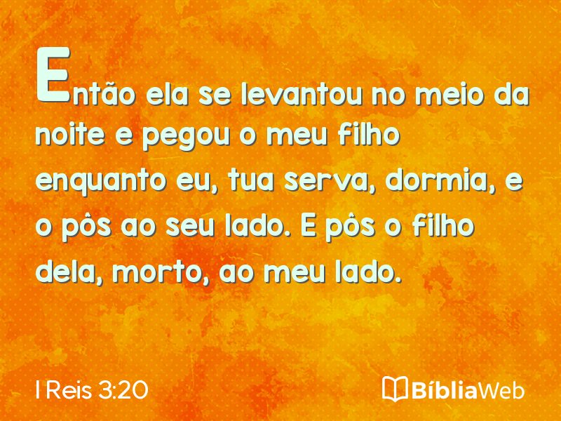 I Reis 3:20 em imagem para compartilhar