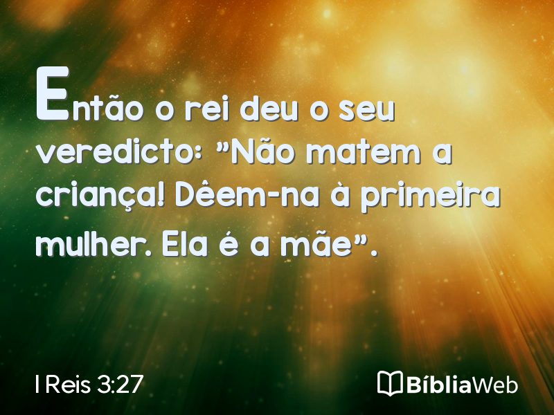 I Reis 3:27 em imagem para compartilhar