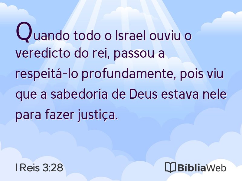 I Reis 3:28 em imagem para compartilhar