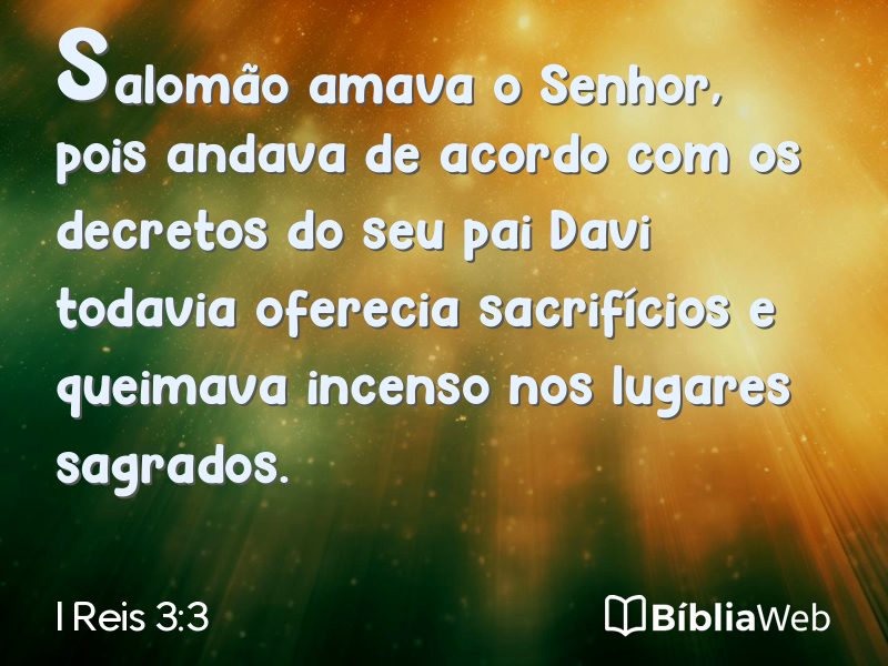 I Reis 3:3 em imagem para compartilhar